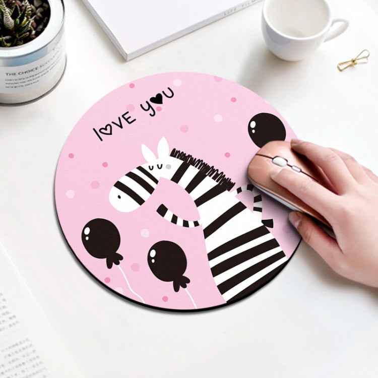 Zebra Pattern Circular Mouse Pad, Diameter: 22cm