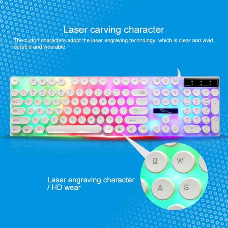 Chasing Leopard G21 USB 104-keys Waterproof Floating Round Punk Keycap Colorful Backlight Mechanical Feel Wired Keyboard, Length: 1.3m