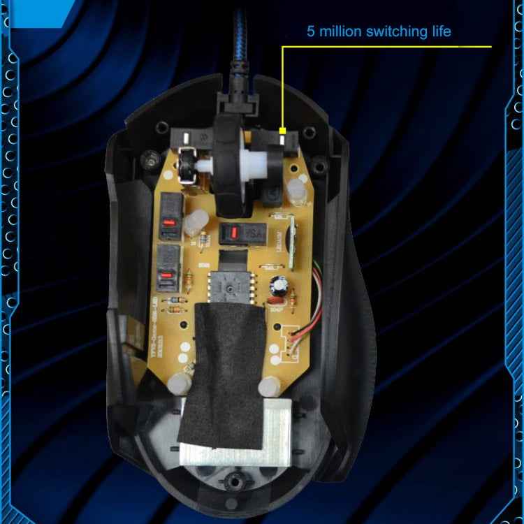 Chasing Leopard T7 USB 6-keys 2400DPI Three-speed Adjustable Backlight Wired Optical Gaming Mouse Built-in Counter Weight, Length: 1.8m