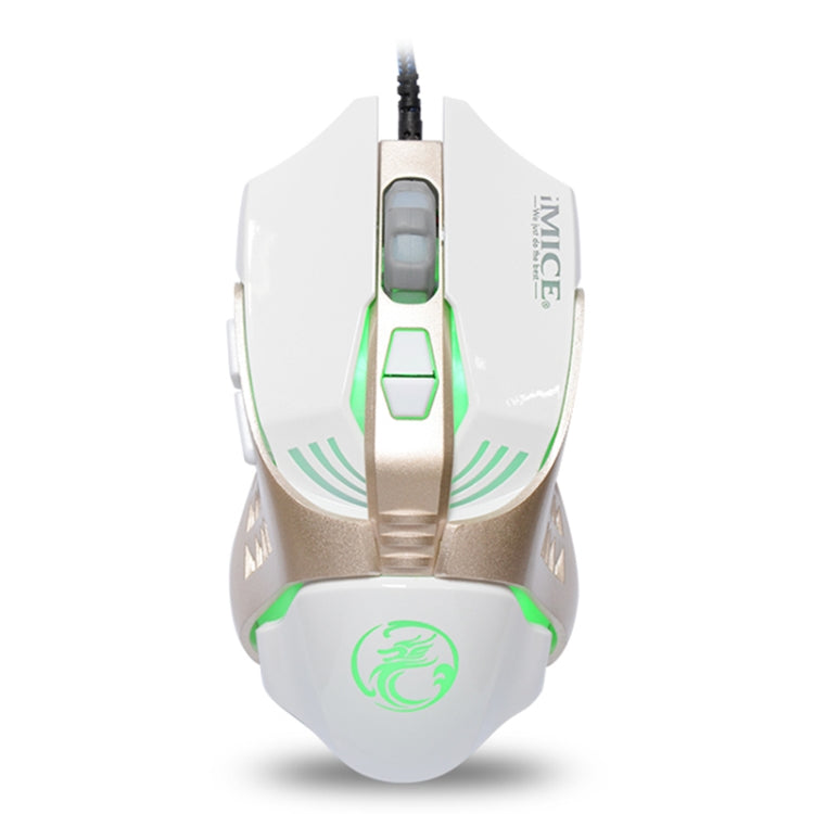iMICE V5 USB 7 Buttons 4000 DPI Wired Optical Colorful Backlight Gaming Mouse for Computer PC Laptop, V5 (White)