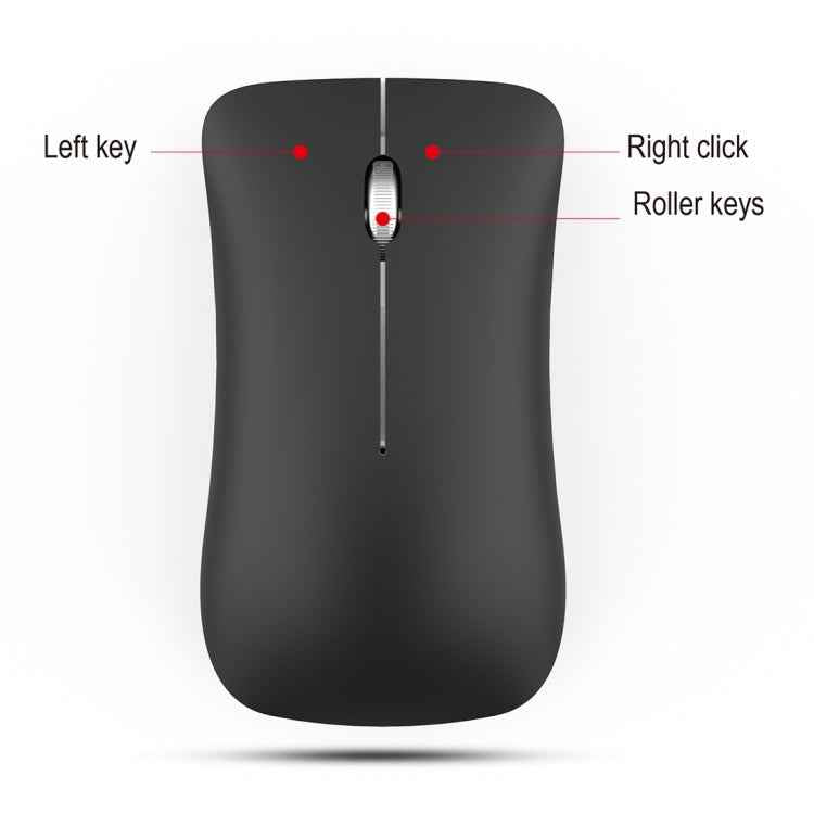 HXSJ T23 Bluetooth 5.0 + Bluetooth 3.0 + 2.4GHz Wireless Three Modes 4-Keys 1600 DPI Adjustable Ergonomics Optical Mouse
