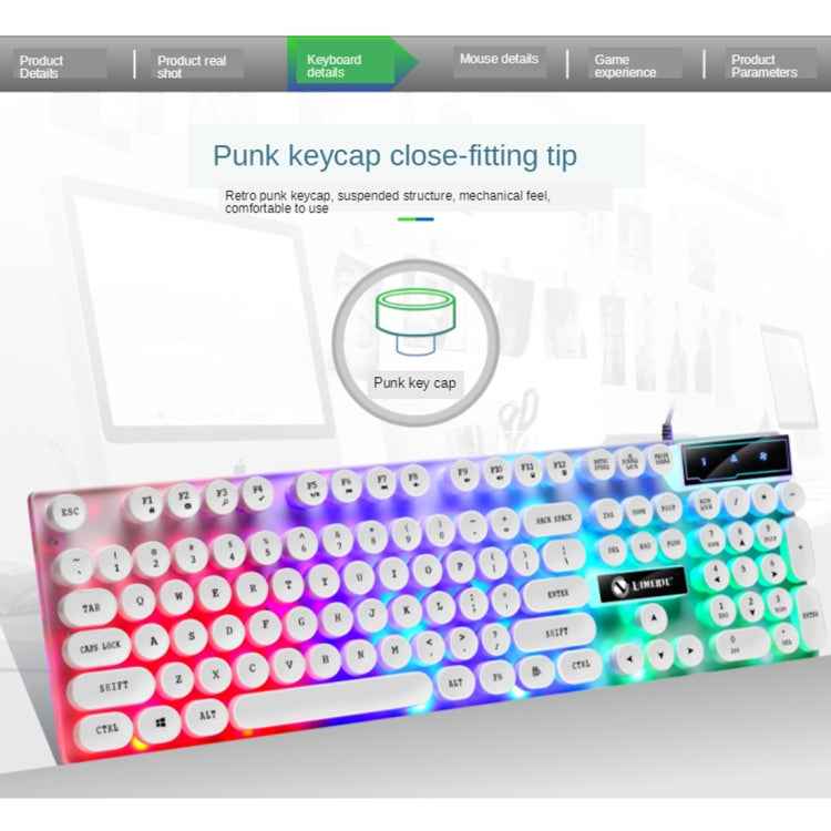 TX300 Mechanical Feel Backlight Punk Wired Keyboard Mouse Set