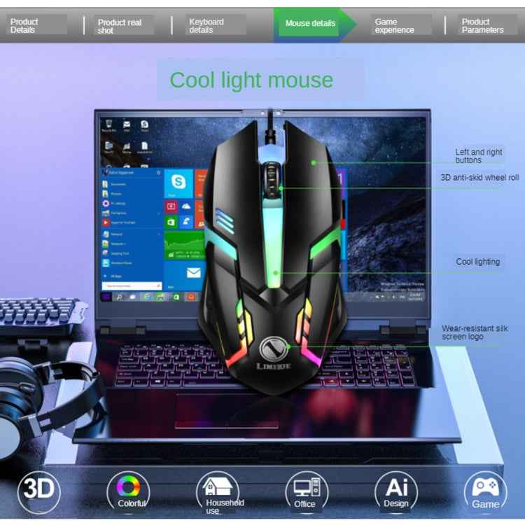 TX300 Mechanical Feel Backlight Punk Wired Keyboard Mouse Set