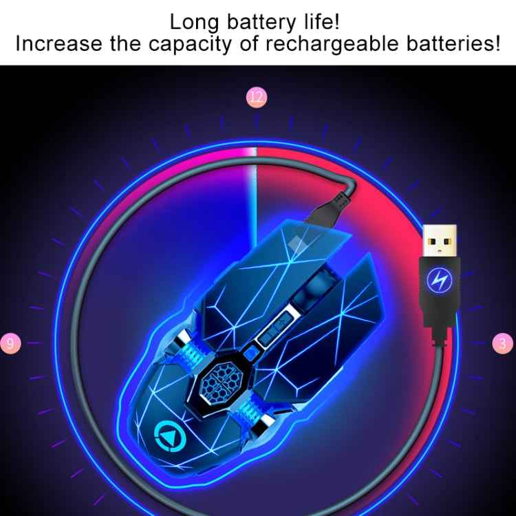 YINDIAO A7 2.4GHz 1600DPI 3-modes Adjustable 7-keys Rechargeable RGB Light Wireless Silent Gaming Mouse