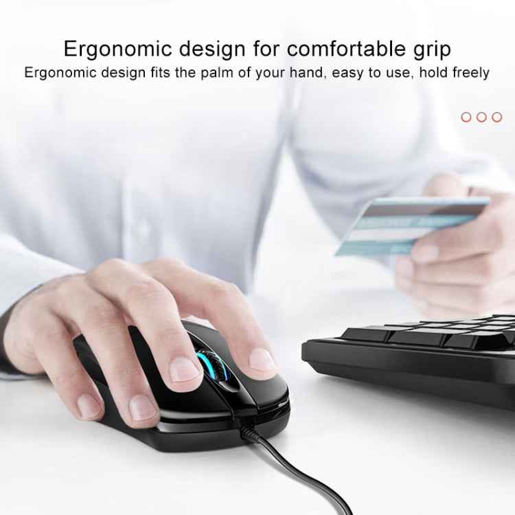 YINDIAO G2 1000DPI 3-keys RGB Light Wired Business Mouse