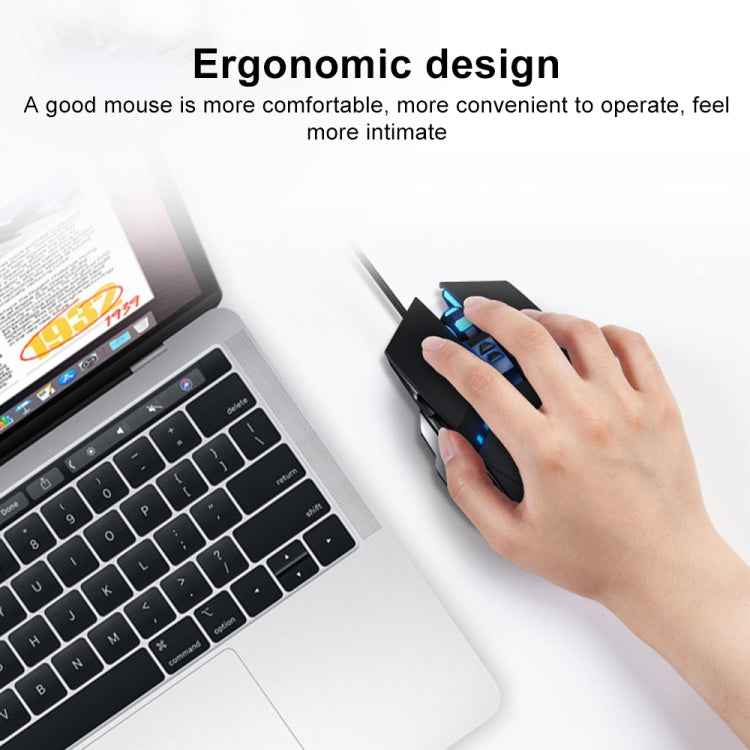 GM20 3200DPI 4-modes Adjustable 7-keys RGB Light Wired Gaming Mouse