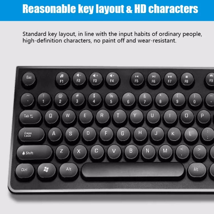 ZGB S500 Round Key USB Wired Computer Keyboard, Round Key (White), Round Key (Black)