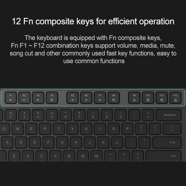 Original Xiaomi 2.4GHz Wireless Keyboard + Mouse Set for Notebook Desktop Laptop, Gen2