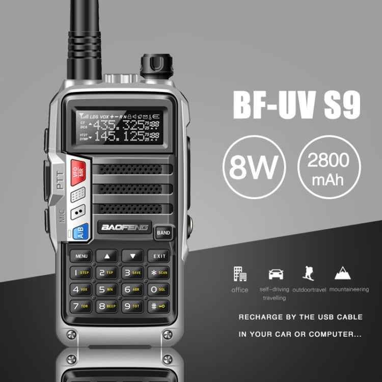 Baofeng BF-UV5R Plus S9 FM Interphone Handheld Walkie Talkie, US Plug
