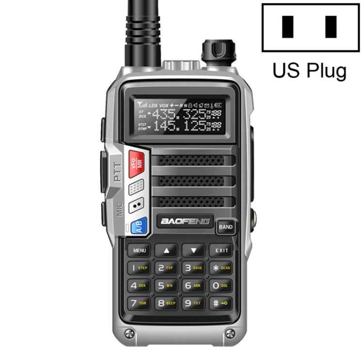 Baofeng BF-UV5R Plus S9 FM Interphone Handheld Walkie Talkie, US Plug