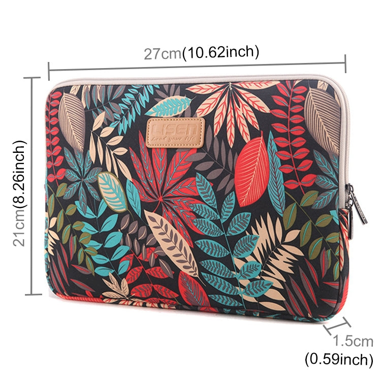 Lisen 10 inch Sleeve Case Colorful Leaves Zipper Briefcase Carrying Bag for iPad Air 2, iPad Air, iPad 4, iPad New, Galaxy Tab A 10.1, Lenovo Yoga 10.1 inch, Microsoft Surface Pro 10.6, 10 inch and Below Laptops / Tablets, 10 inch
