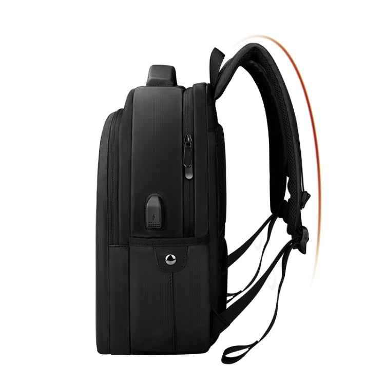 Polyester Waterproof Laptop Backpack for Below 15 inch Laptops, with USB Interface Trunk Trolley Strap