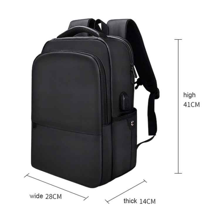 Polyester Waterproof Laptop Backpack for Below 15 inch Laptops, with USB Interface Trunk Trolley Strap