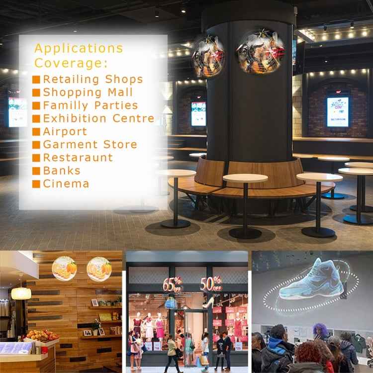 42cm Diameter 3D Holographic Display, WiFi App Control, 640 x 640 Pixels Resolution 320 LEDs Billboard, Support Micro SD Card