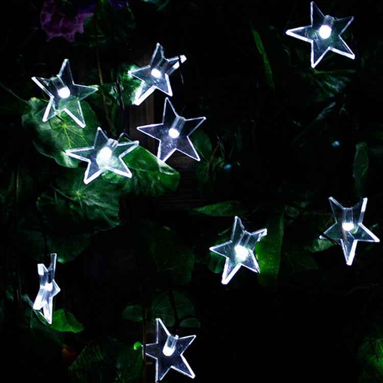 Star Shape 20 LEDs Outdoor Garden Christmas Festival Decoration Solar Lamp String