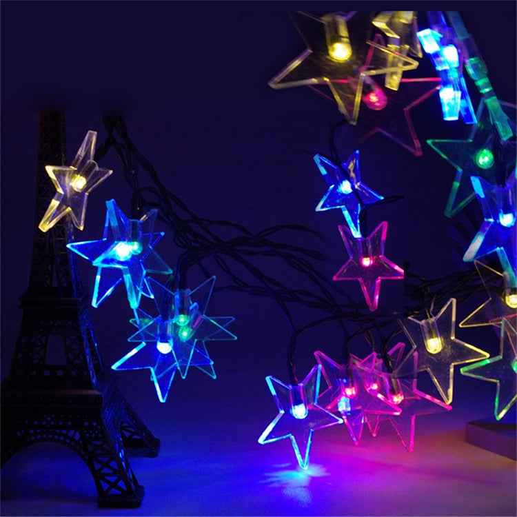 Star Shape 20 LEDs Outdoor Garden Christmas Festival Decoration Solar Lamp String