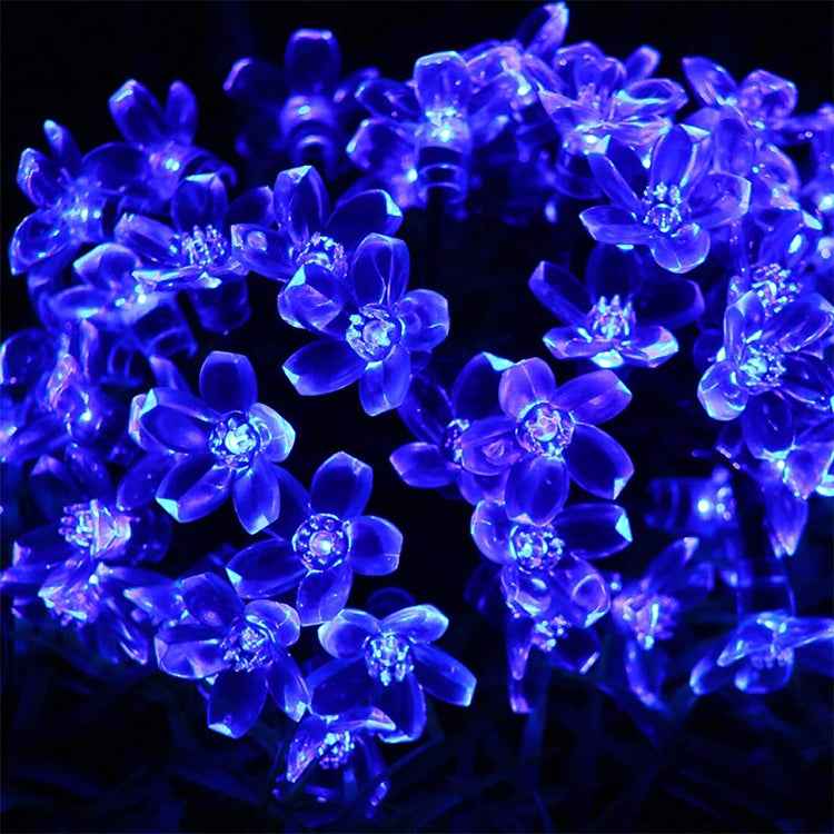 Peach Blossom Shape 50 LEDs Outdoor Garden Waterproof Christmas Spring Festival Decoration Solar Lamp String