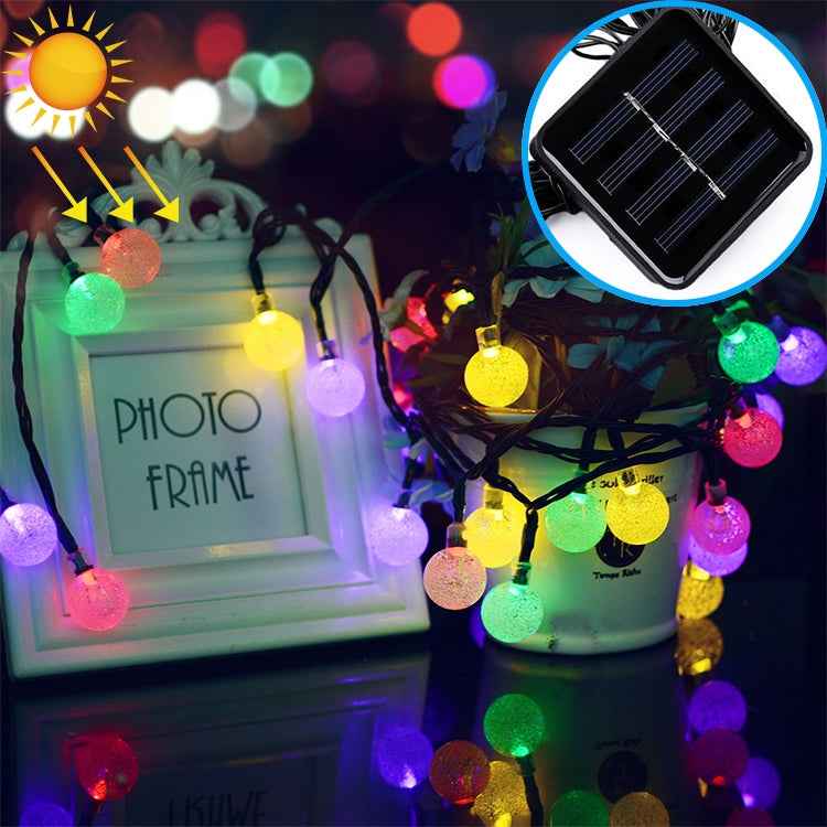50 LEDs Bubble Ball Outdoor Garden Waterproof Christmas Spring Festival Decoration Solar Lamp String
