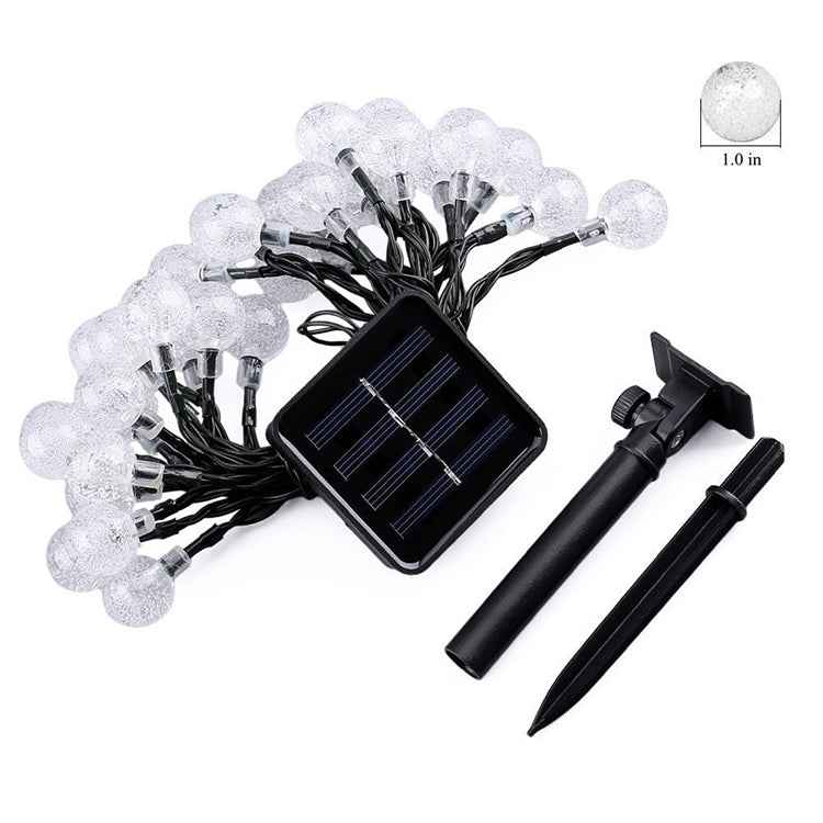 50 LEDs Bubble Ball Outdoor Garden Waterproof Christmas Spring Festival Decoration Solar Lamp String