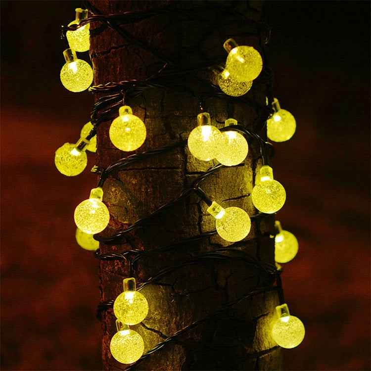 50 LEDs Bubble Ball Outdoor Garden Waterproof Christmas Spring Festival Decoration Solar Lamp String