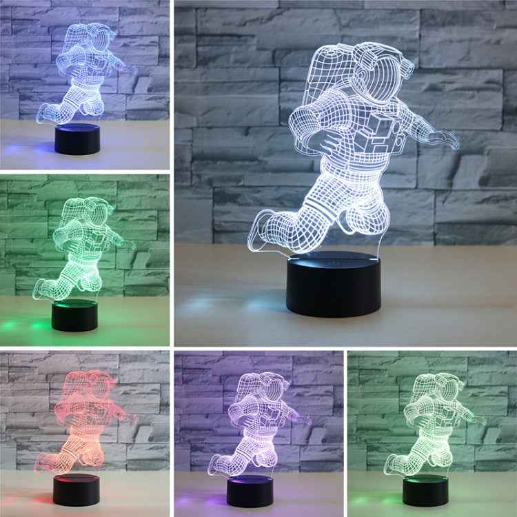 Astronaut Shape 3D Colorful LED Vision Light Table Lamp, Crack Touch Version