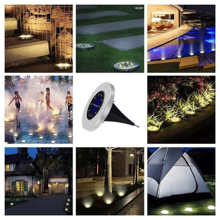 2 PCS 10 LEDs Solar Powered Buried Light Under Ground Lamp IP65 Waterproof Outdoor Garden Street Light