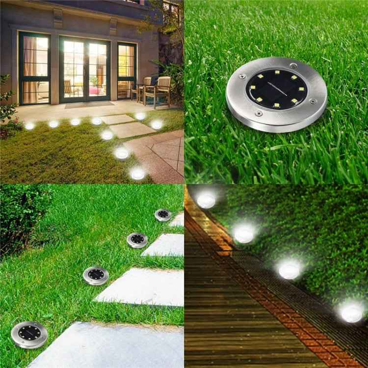 2 PCS 12 LEDs Solar Powered Buried Light Under Ground Lamp IP65 Waterproof Outdoor Garden Street Light