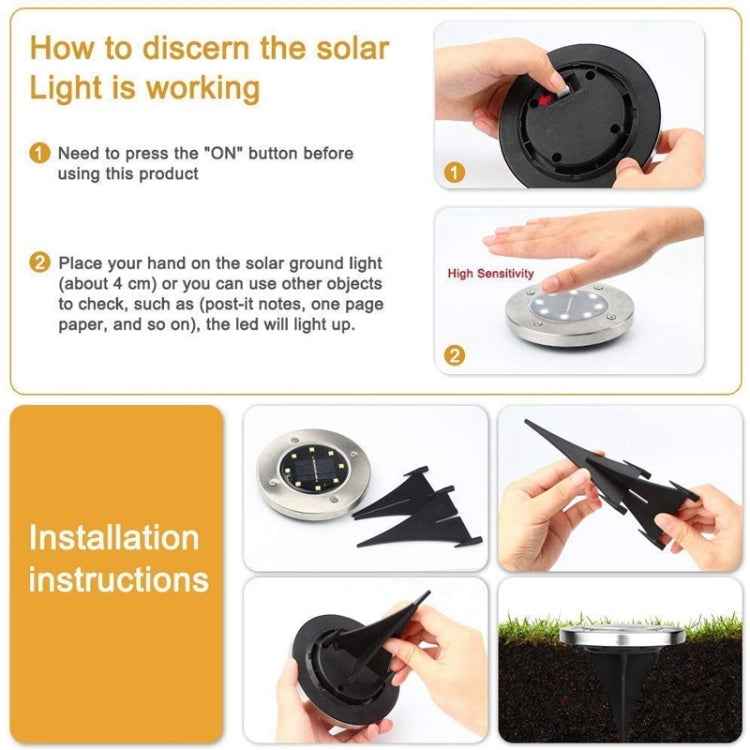 2 PCS 16 LEDs Solar Powered Buried Light Under Ground Lamp IP65 Waterproof Outdoor Garden Street Light