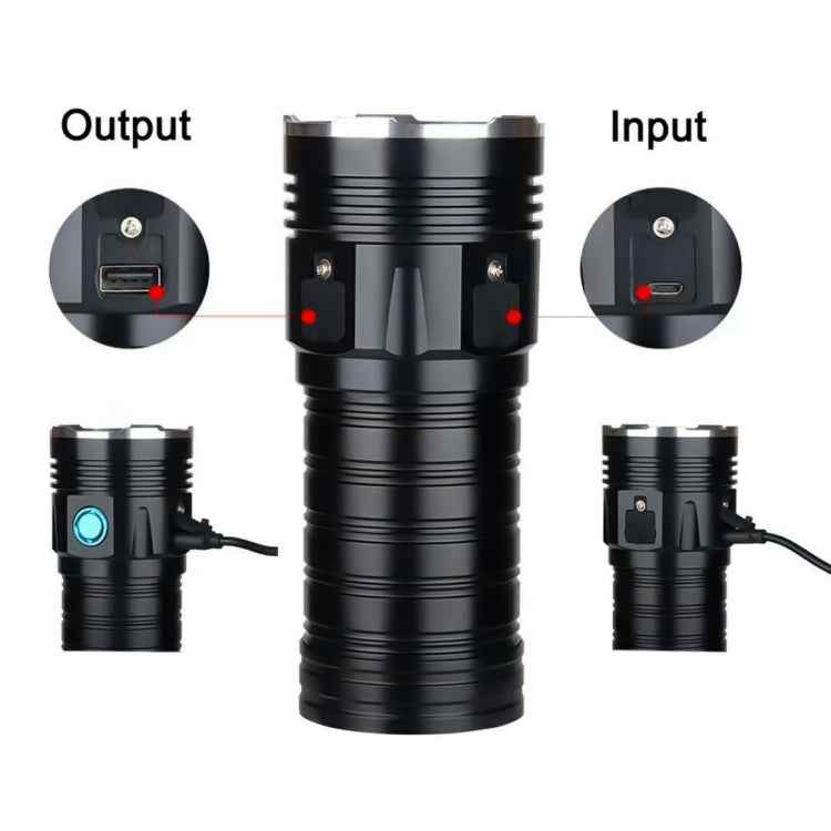 3 Gears, K18MAX 18xT6, Luminous Flux: 5400lm LED Flashlight, Without Battery