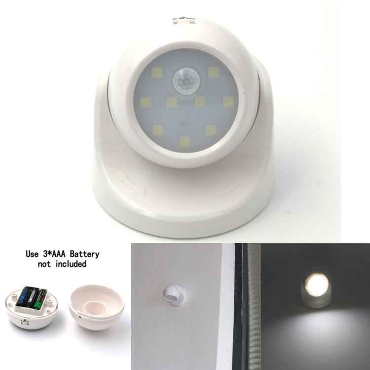 9 LEDs 240 LM 6000K 360 Degrees Rotation Wireless Motion Sensor Wardrobe Light / Night Light / Wall Lamp for bedroom, living room, bathroom, aisle