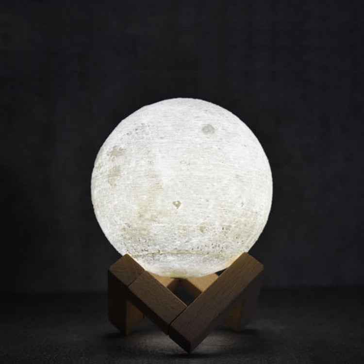 USB Charging LED Energy-saving Night Light with Wooden Holder Base, Touch 2-color(15cm)