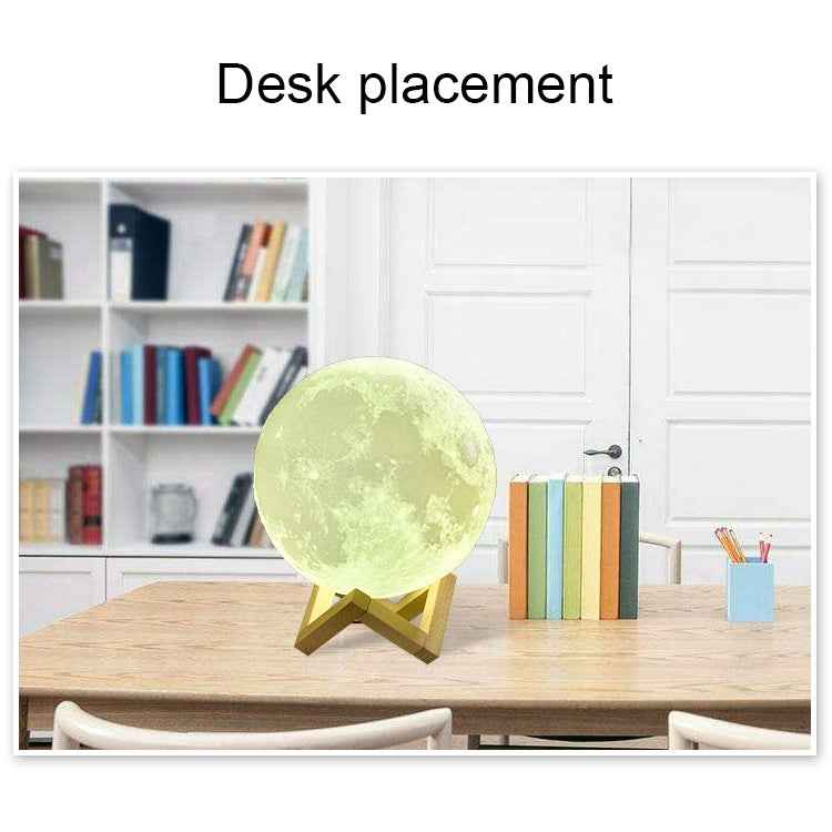 USB Charging LED Energy-saving Night Light with Wooden Holder Base, Touch 2-color(15cm)