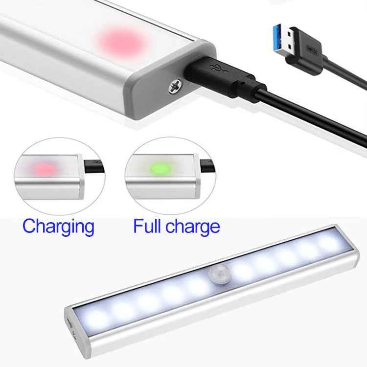 2.8W 60 LEDs Warm White Wide Screen Intelligent Human Body Sensor Light LED Corridor Cabinet Light, USB Charging Version