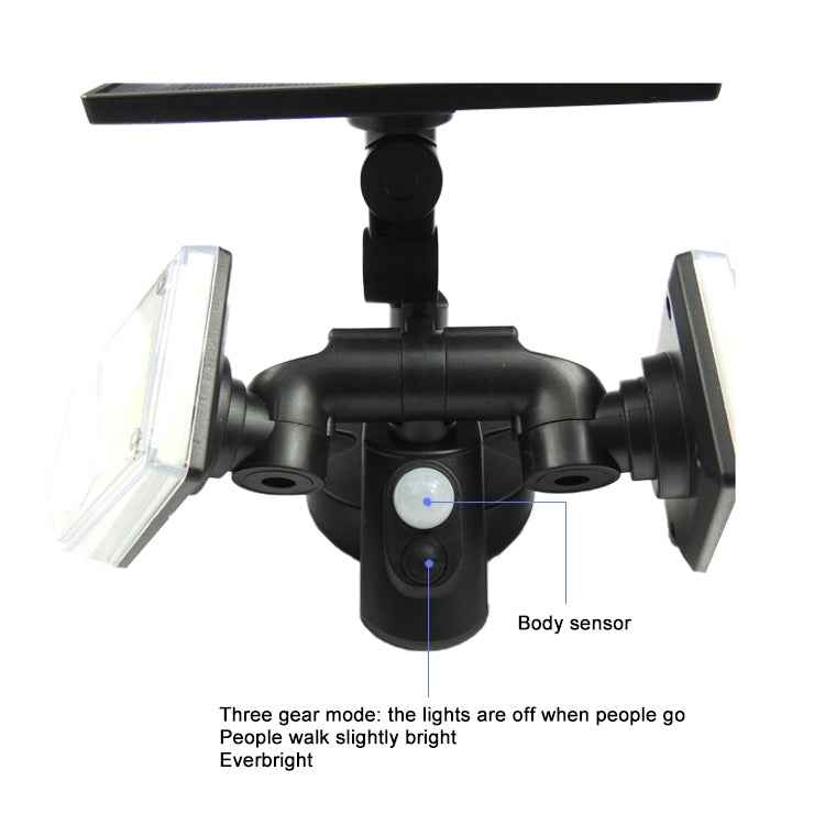 56 LEDs Home Lighting Integrated Courtyard Waterproof Double Heads Rotatable Solar Wall Light Street Light