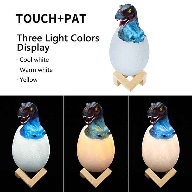 Tyrannosaurus Shape Creative Touch 3D Decorative Night Light, 3-color Patting Version