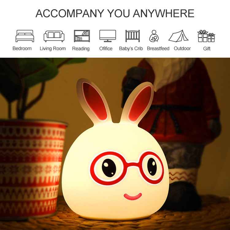 Happy Rabbit Creative Touch 3D LED Decorative Night Light, USB Charging Version
