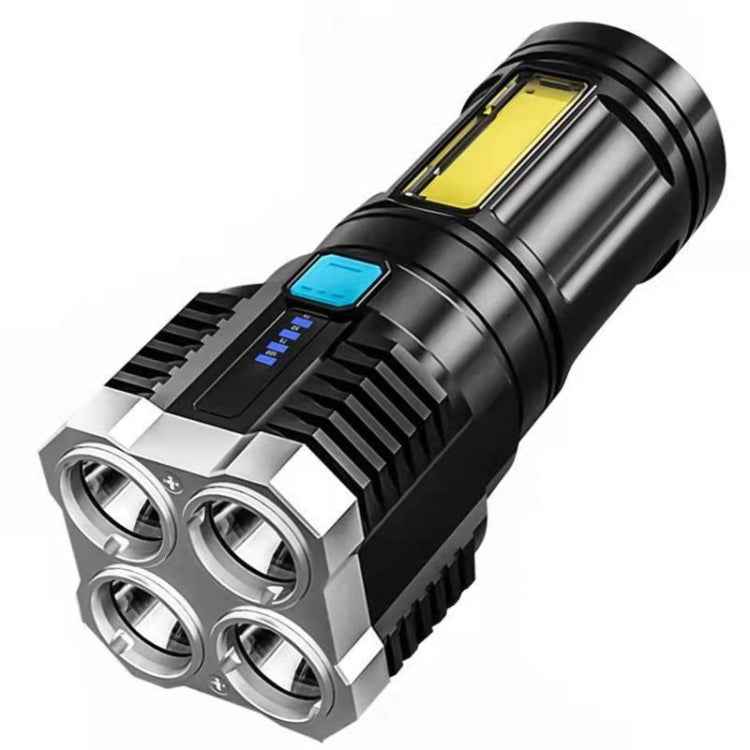 S03 4 x SMD 3030 + COB Strong Light USB Rechargeable LED Flashlight