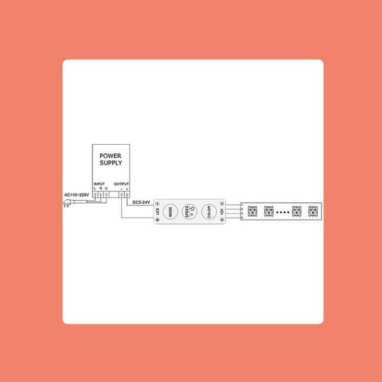 5PCS Mini 3 Keys Controller Dimmer for Single Color LED Strip Light, DC 12-24V