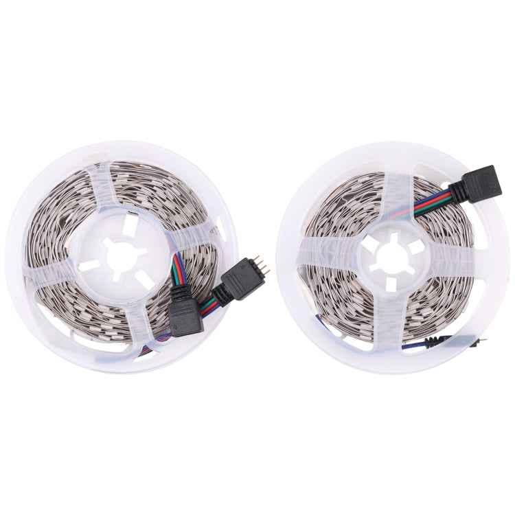 2pcs Bare Board 5050 SMD RGB LED Rope Light, 30 LED/m, Length: 5m, 12V 2A 100-240V, with 24 Keys Doodle Controller, 5050 SMD RGB LED, 5m x 2