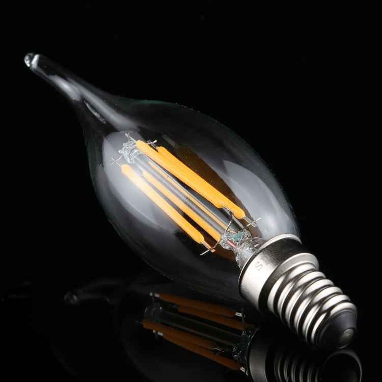 C35 E14 4W 4 LEDs 300 LM 3000K Dimmable Retro LED Filament Light Bulb Energy Saving Light, AC 220V