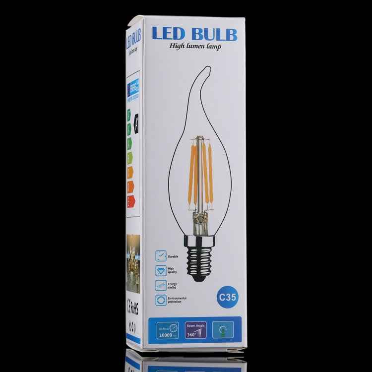 C35 E14 4W 4 LEDs 300 LM 3000K Dimmable Retro LED Filament Light Bulb Energy Saving Light, AC 220V