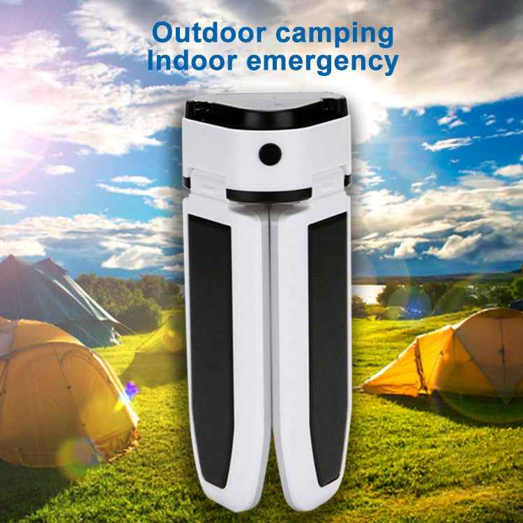Multifunctional Solar USB Charging 60 LED Trefoil Camping Lamp Outdoor Tent Portable Lamp Flashlight Emergency Light Bulb Light, Style: Solar