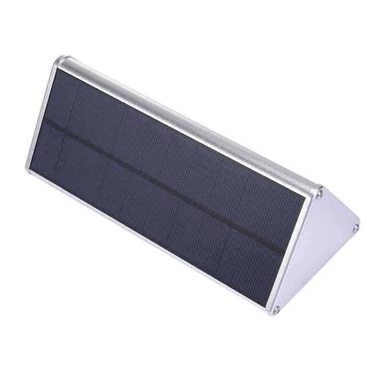 800 LM 48 LEDs SMD 2835 Sensor Triangle Energy Saving Wall Light with Solar Panel and Hidden Switch for Garden / Courtyard / Outdoor Camping(Silver)