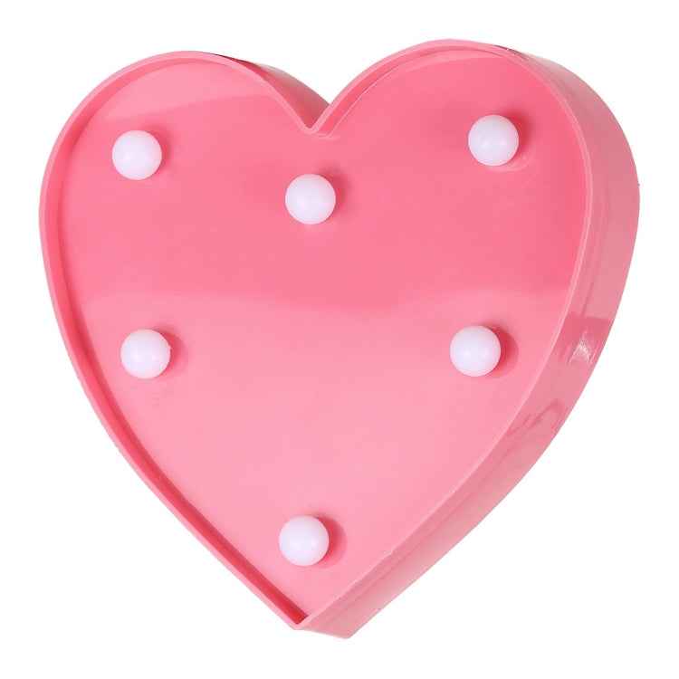 2 x AA Batteries Powered Party Festival Table Wedding Lamp Night Light, Heart(Pink)