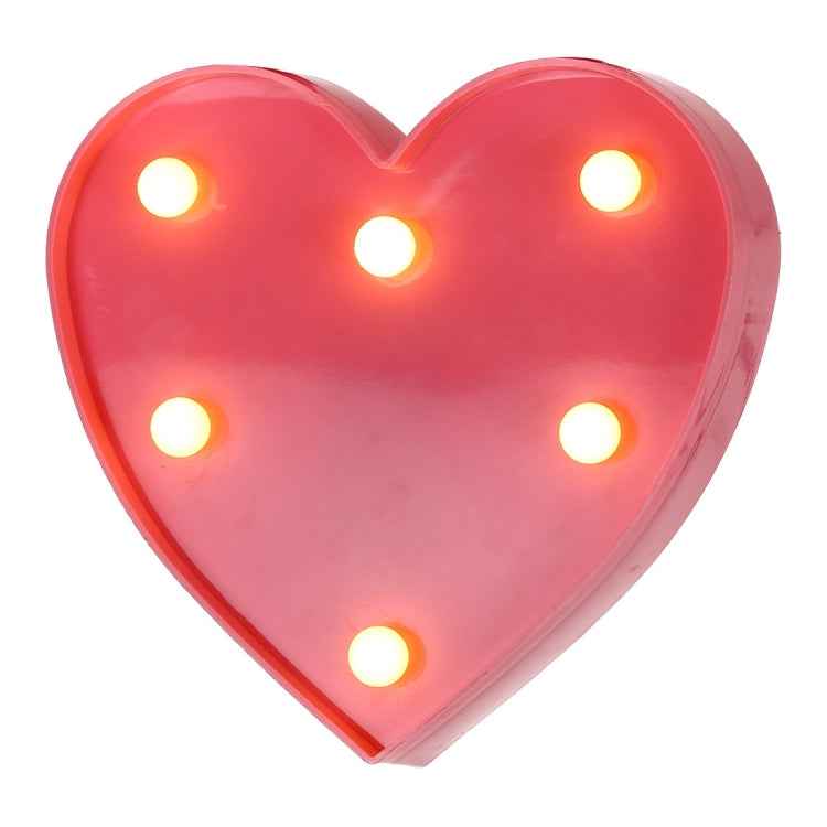 2 x AA Batteries Powered Party Festival Table Wedding Lamp Night Light, Heart(Pink)