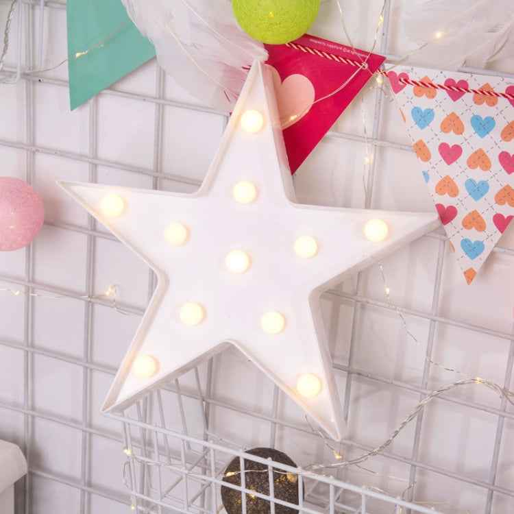 2 x AA Batteries Powered Party Festival Table Wedding Lamp Night Light, Pentagram(Blue), Pentagram(White), Pentagram(Yellow)