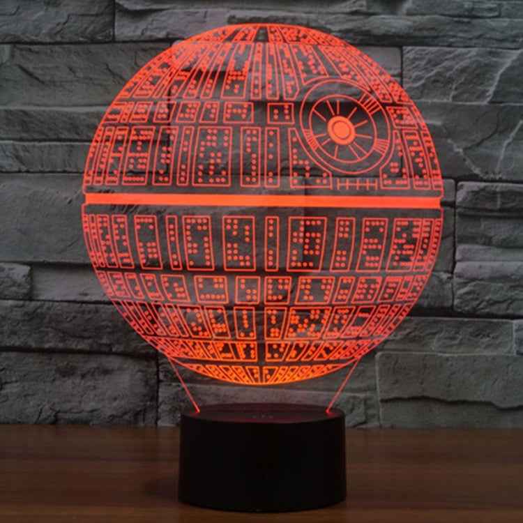 7 Colour Discoloration Creative Visual Stereo Lamp Desk Lamp Night Light, Death Star Style