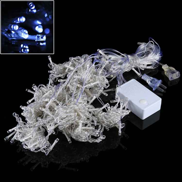 300 LEDs Curtain String Light with End Joint & Multi-function Controller & Memory Waterproof, US Plug, AC 110V