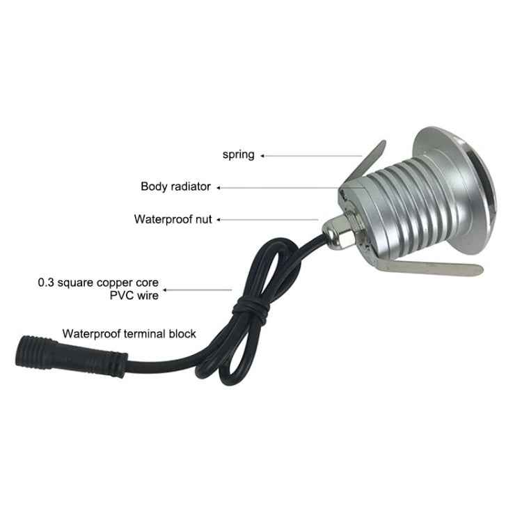 3W LED Embedded Polarized Buried Lamp IP67 Waterproof Turtle Shell Lamp Outdoor Garden Lawn Lamp, Warm Light 3000K Q1 One-way Light