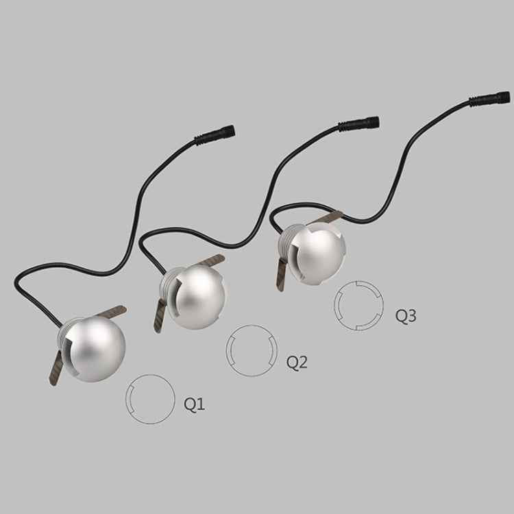 3W LED Embedded Polarized Buried Lamp IP67 Waterproof Turtle Shell Lamp Outdoor Garden Lawn Lamp, Warm Light 3000K Q1 One-way Light